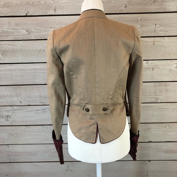 Wyeth by Todd Magill Military Jacket tan purple with buttons Ralph Lauren Anthro - Picture 4 of 8